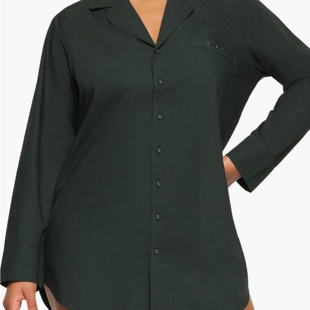 Skims Dark Green Button-Up Shirt